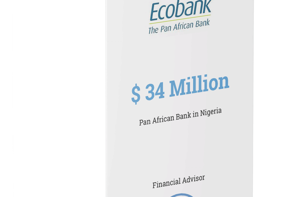 $ 34 MillionTrade loan facility for Ecobank, a pan African bank inNigeria